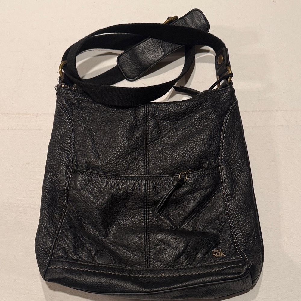 The Sak Charcoal Leather Shoulder Bag